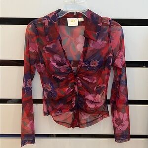 Maeve Multicolor Sheer Blouse
